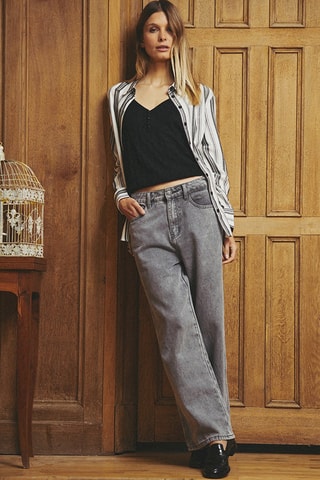 Jeans hoge taille Pervine - Grijs