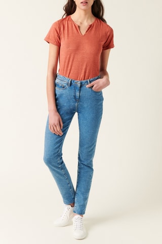 Jean droit en coton biologique - 
Bleu