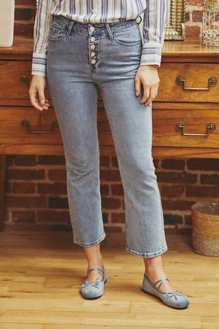 Jean droit Palme - Bleu