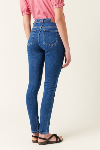 Jean droit en coton biologique - 
Bleu