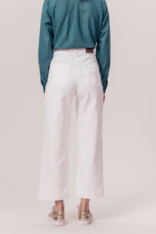 Jean droit 7/8 taille haute Palmier Blanc