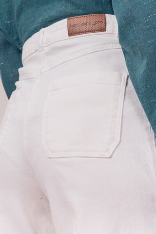 Jean droit 7/8 taille haute Palmier Blanc