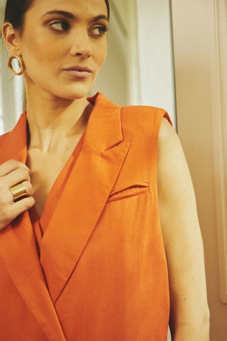 Veste en lin Vladimire - Rouge brique