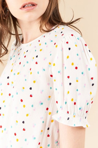 Blouse Teasing - Blanc et rouge