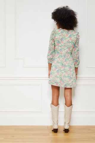 Robe patineuse Rita - Beige et vert