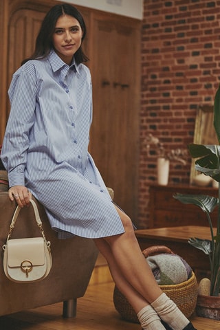 Robe chemise relaxed Rakel - Bleu