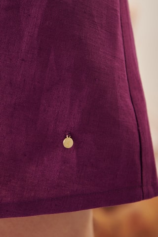 Robe trapèze en lin - 
Violet