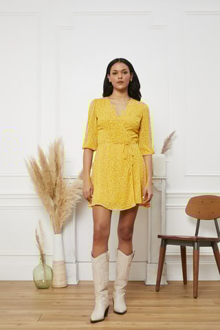 Robe portefeuille Ramya - Jaune