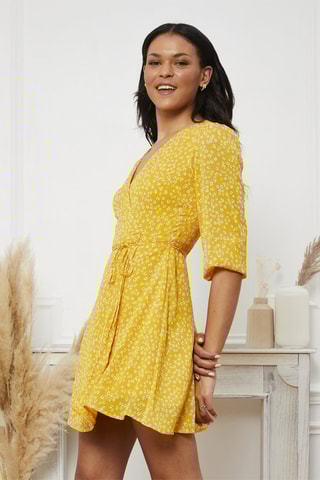 Robe portefeuille Ramya - Jaune