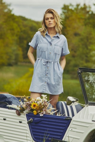 Robe chemise en jean relaxed Relaxe - Bleu