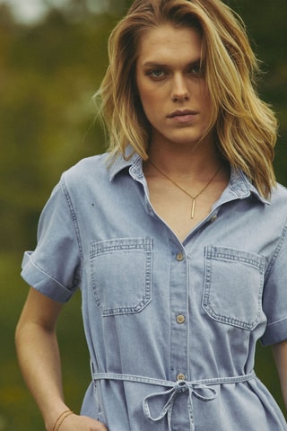 Robe chemise en jean relaxed Relaxe - Bleu