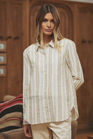 Chemisier en lin Colombe - Beige