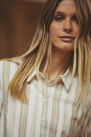 Chemisier en lin Colombe - Beige