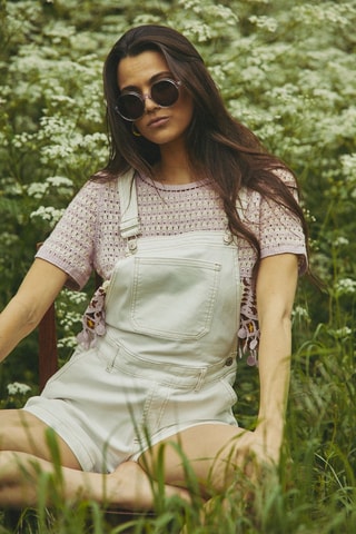 Salopette-short Yve - Blanc