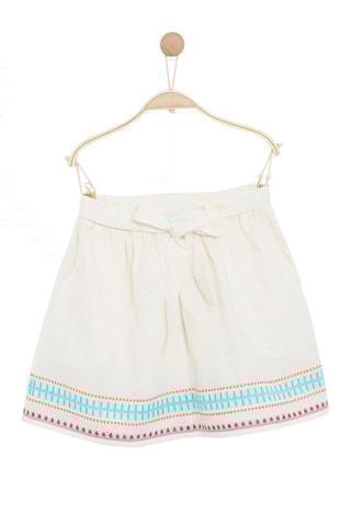 Jupe patineuse Juanity - Blanc et bleu