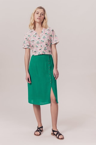 Jupe midi taille haute Jojoba - Vert