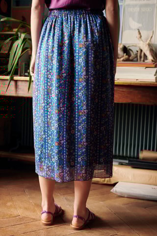 Jupe midi - 
Bleu et lilas