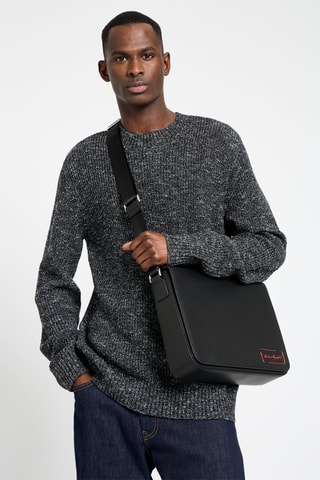 Sac bandoulière en cuir - Noir