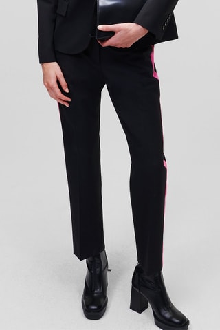 Pantalon 7/8 taille haute en laine - Noir