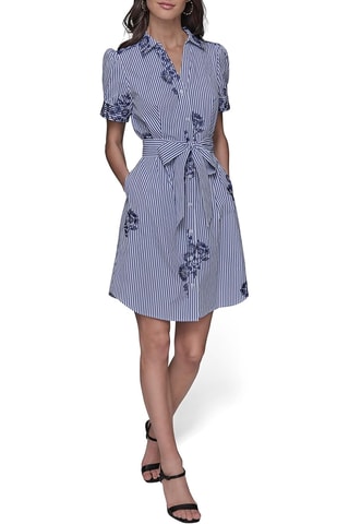 Robe chemise - Bleu et blanc