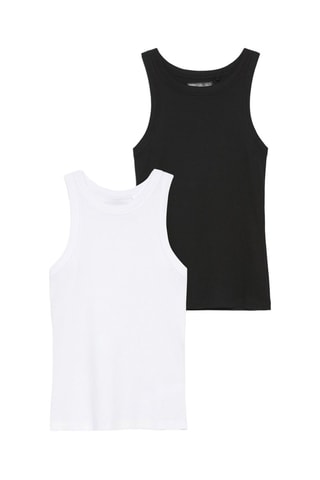 2 débardeurs - Blanc et noir
