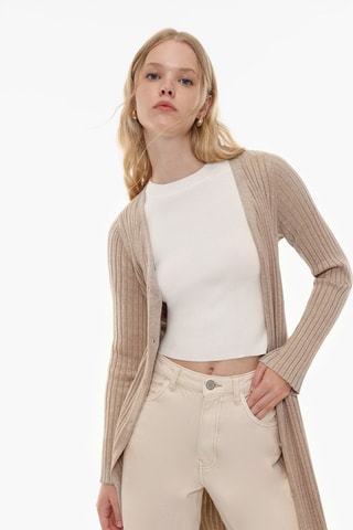 Gilet long - Beige
