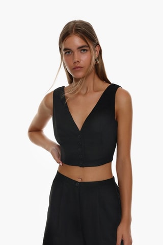 Gilet sans manches et short - Noir