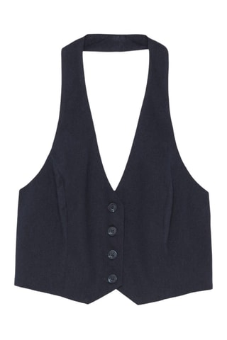 Gilet court et minijupe - Bleu marine