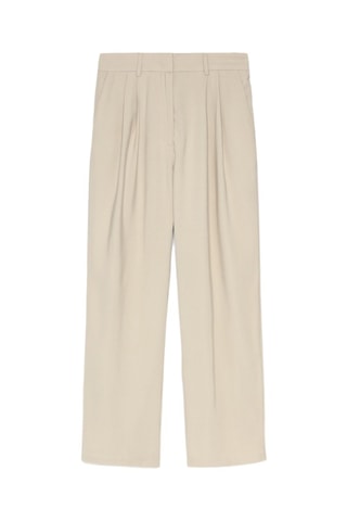 Pantalon carotte taille haute - Beige