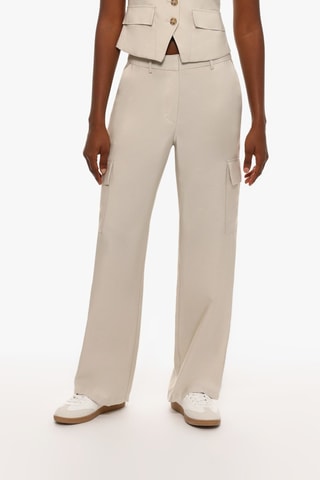 Cargobroek Hoge Taille - Ecru