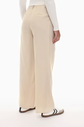 Pantalon wide legs taille haute - Ecru