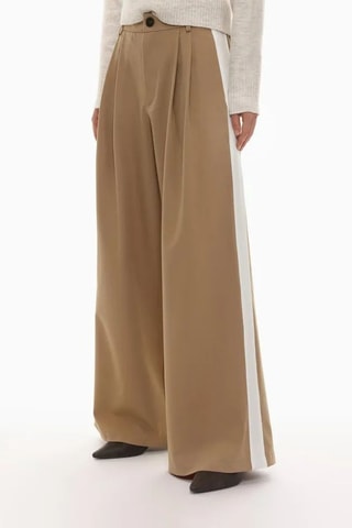 Broek Wide Legs - Lichtbeige