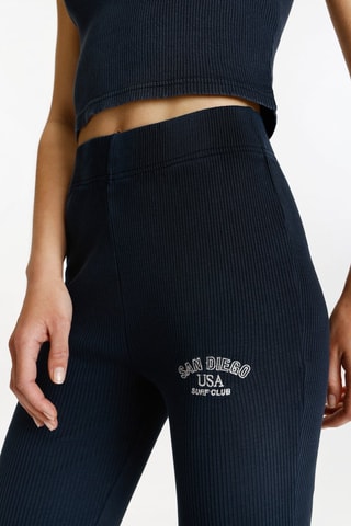 Pantalon flare taille haute - Bleu marine