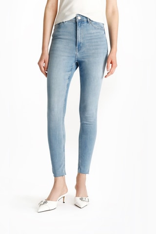 Jean 7/8 taille haute - Ciel