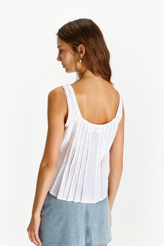 Plissétop - Wit