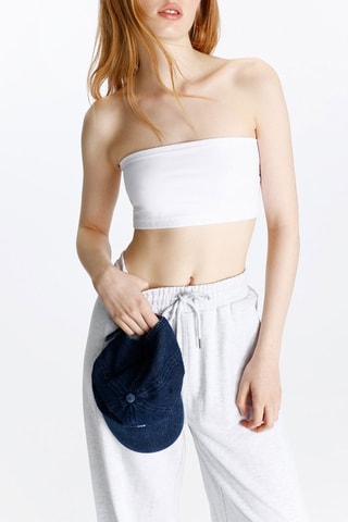 Bustier crop top - Wit