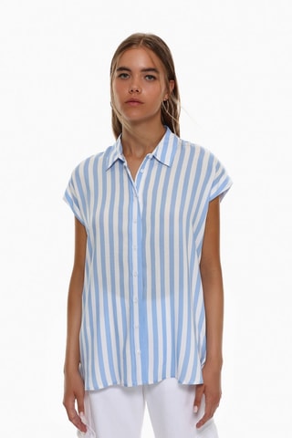 Chemisier - Ciel et blanc
