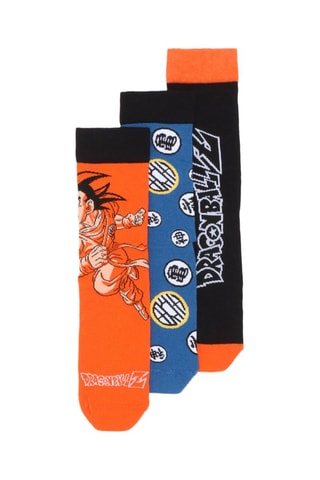 3 paires de chaussettes Dragon Ball Z - Orange, bleu électrique et noir