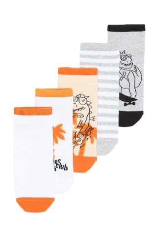 5 paires de chaussettes - Blanc, orange et gris clair
