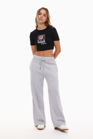 T-shirt cropped Keith Haring - Noir