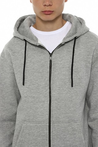 Sweat à capuche - Gris clair chiné