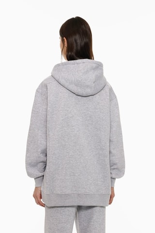 Sweat à capuche - Gris clair chiné