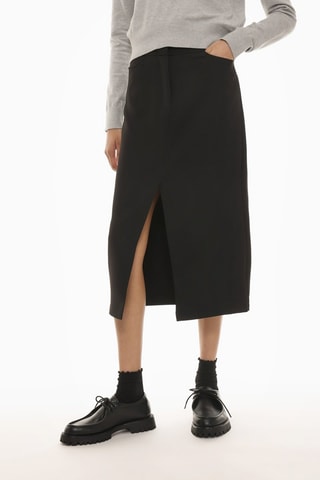 Jupe midi taille haute - Noir