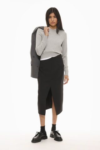 Jupe midi taille haute - Noir