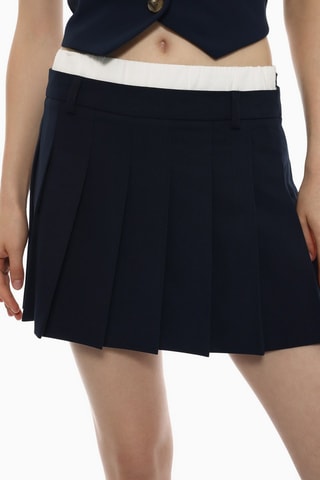 Jupe plissée - Bleu marine