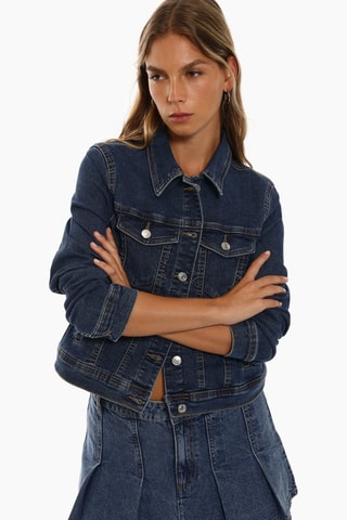 Jupe plissée en jean - Bleu