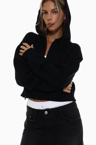 Minijupe en jean et panty - Noir