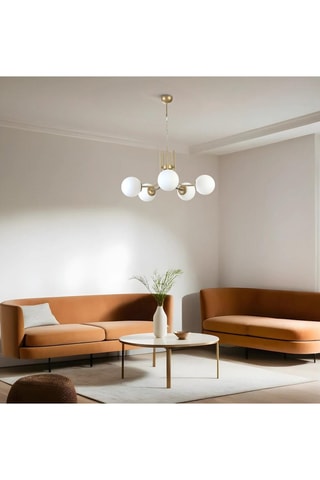 Suspension - Doré et blanc