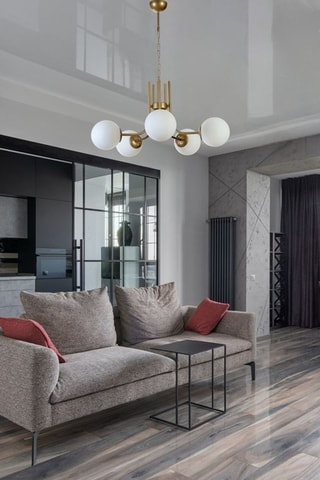 Suspension - Doré et blanc