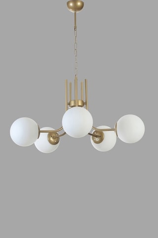 Suspension - Doré et blanc